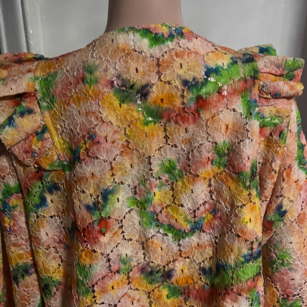 NWT ANTHROPOLOGIE Women’s Cropped Floral Lace Open Shrug - Picture 7 of 13